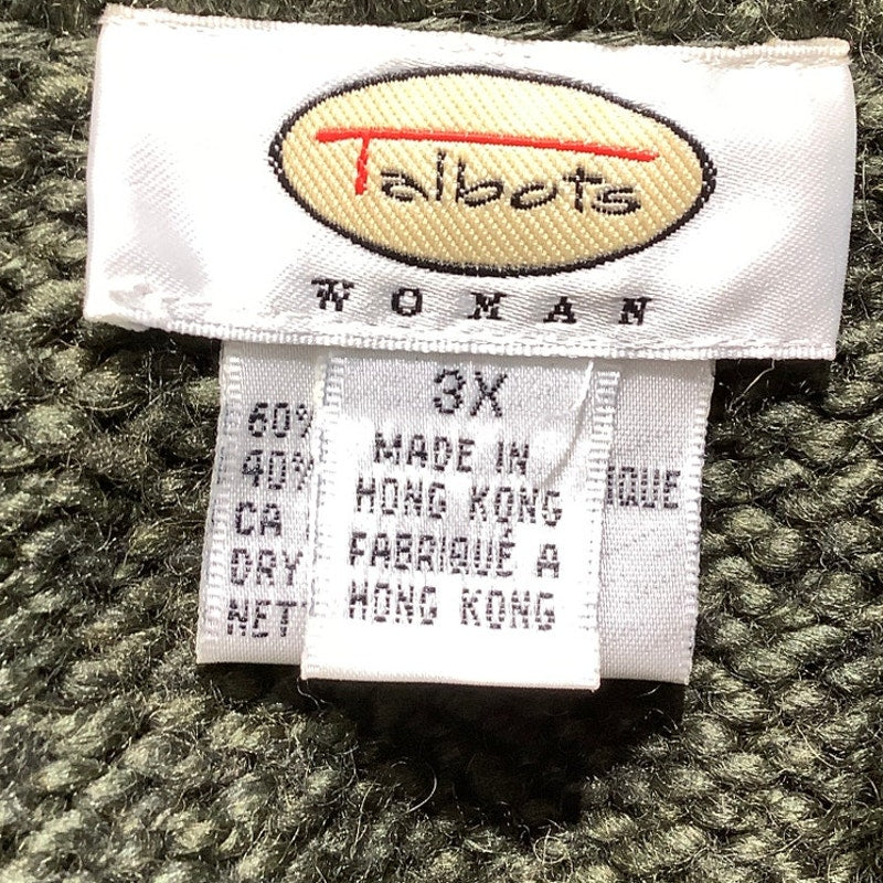 Talbots Wool Cardigan Women’s Size 3X – Olive Green, Cozy, Full Button