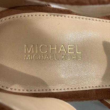 Michael Kors Damita Espadrille Wedge Sandals 9.5M – Suede, Zip Front, Summer