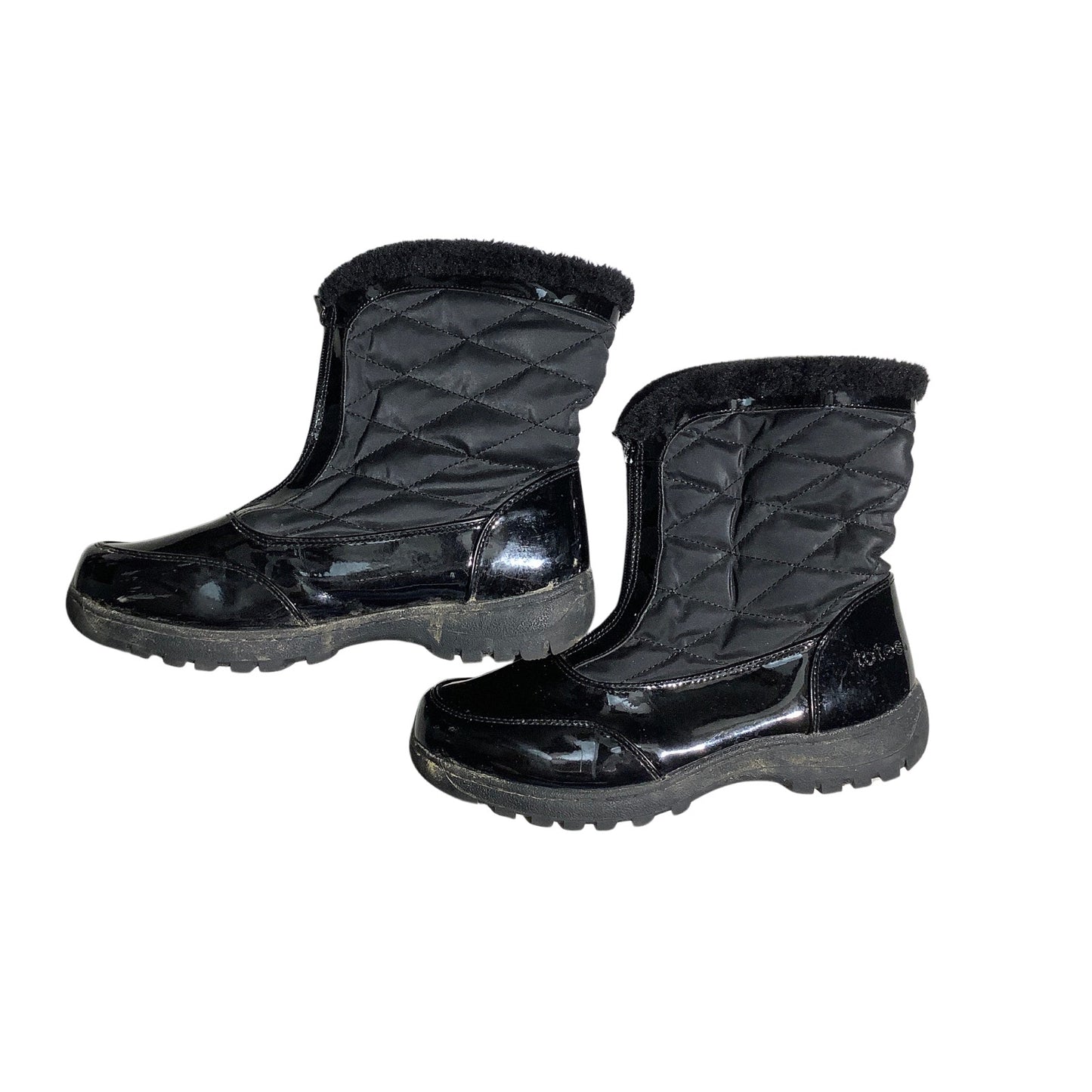 Totes Waterproof Winter Boots Black Women’s 10M — Insulated, Full Zip, Snow