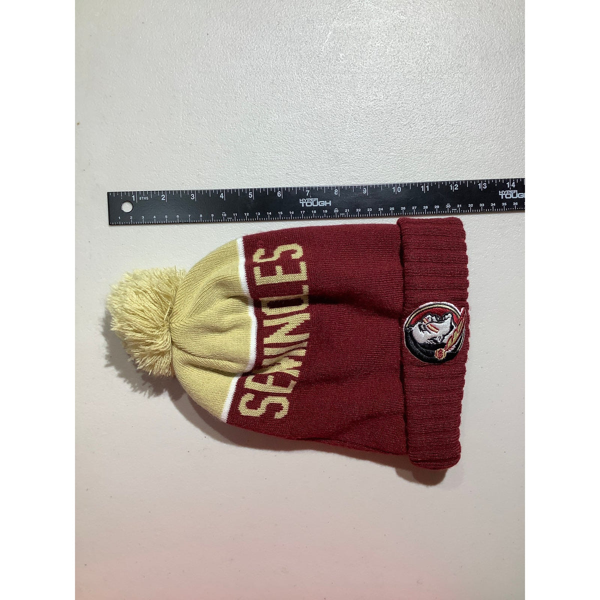 New Era Florida State Seminoles One Size Football Knit Pom Beanie Hat