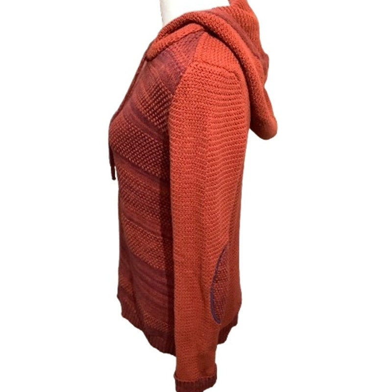 Natural Reflections Orange & Purple Hoodie Sweater M - Boho, Cozy, Patchwork