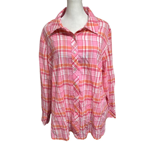 Talbots Plaid Button-Up Shirt Size XL - Preppy, Classic, Casual