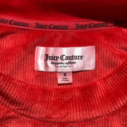 Juicy Couture Girls Size S Long Sleeve Top – Velour, Rhinestone Logo, Sleepwear