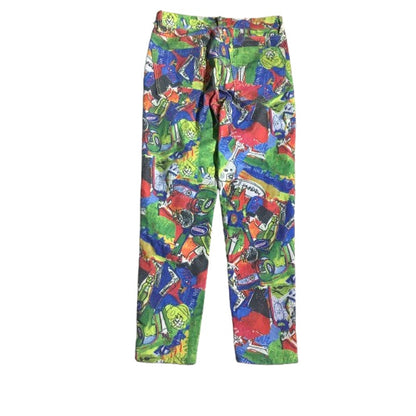 Graffiti Print Jeans Women’s Size 30W – Multi-Color, Artistic, Statement