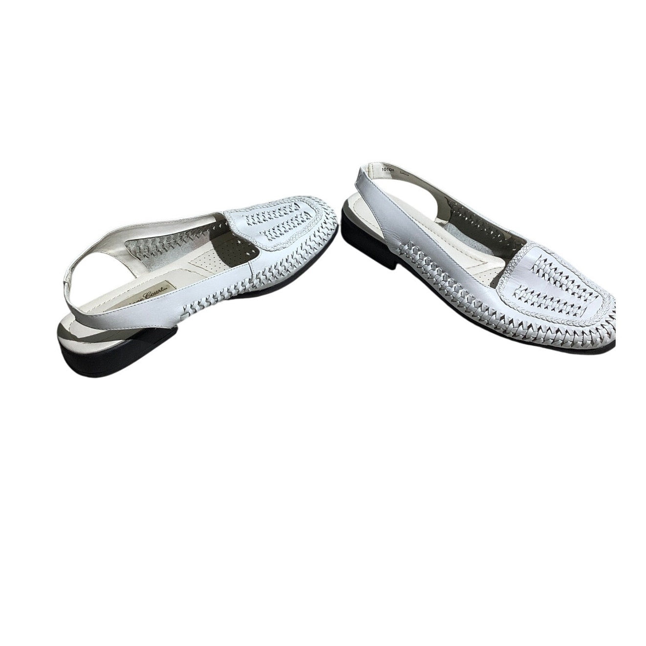 Carriage Court Leather Woven Slingback Flats Women’s 9.5M—Boho, Coastal, Vintage