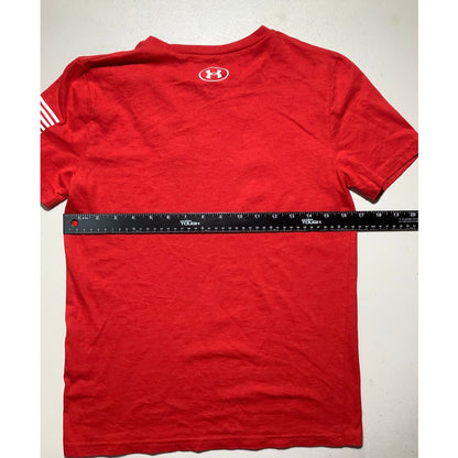 Under Armour Youth L Red Freedom USA Flag Graphic T-Shirt Loose Fit
