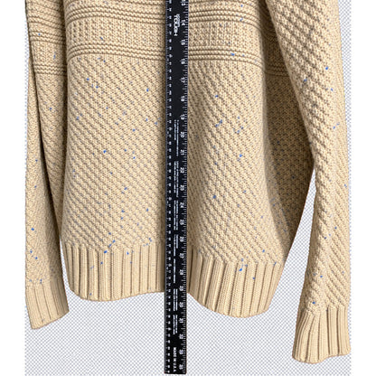 Bob Timberlake Men's M Beige Vintage Wool Blend Heavy Knit Henley