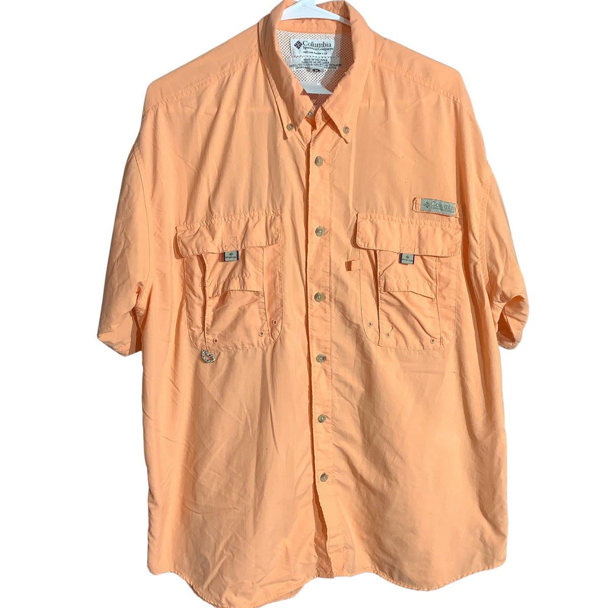 Columbia Men’s Medium PFG Fishing Shirt — Utility Pockets, Outdoor, Sporty