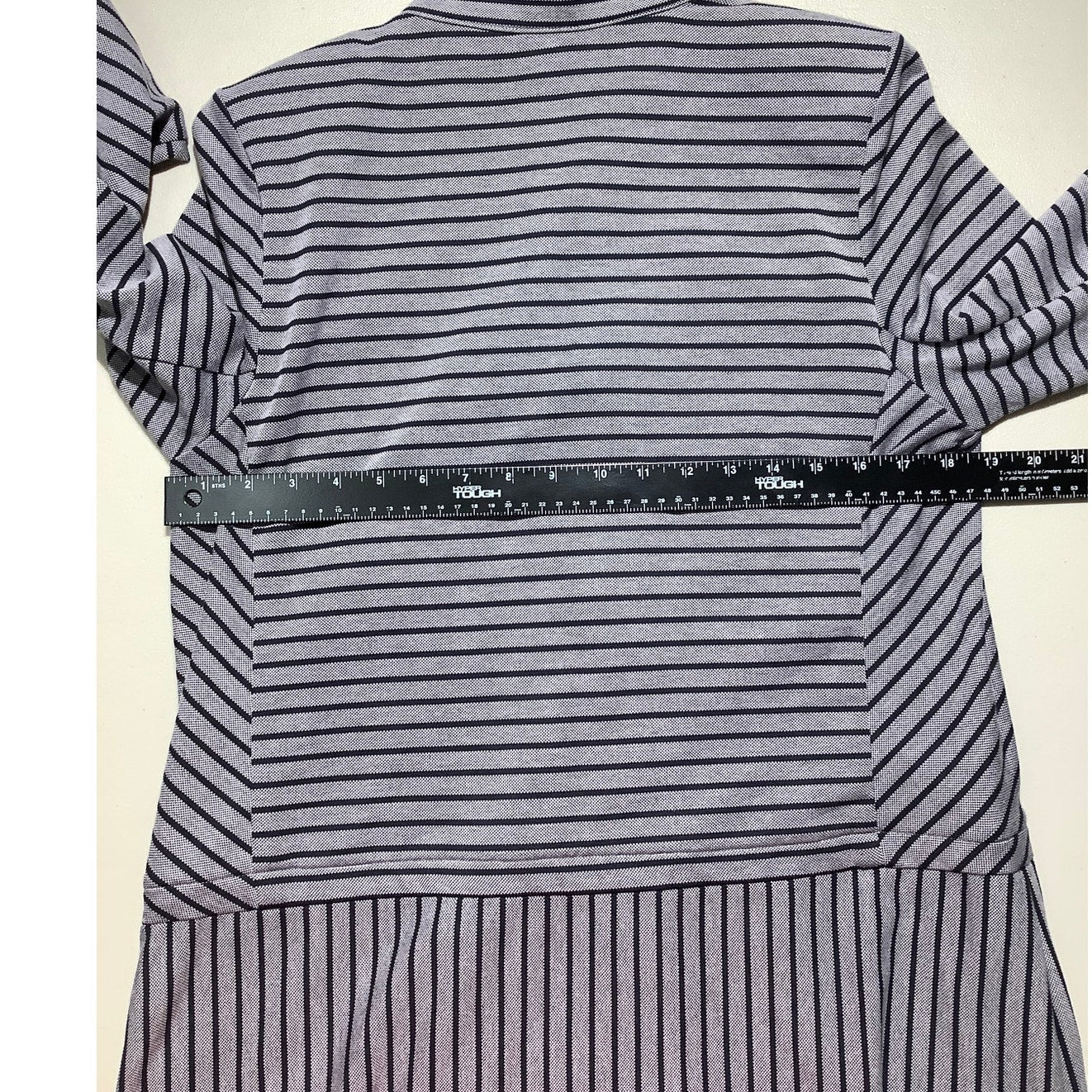 Cabi Gray Black Striped Car Coat Women’s M — Coastal, Preppy, Minimalist
