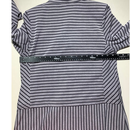 Cabi Gray Black Striped Car Coat Women’s M — Coastal, Preppy, Minimalist