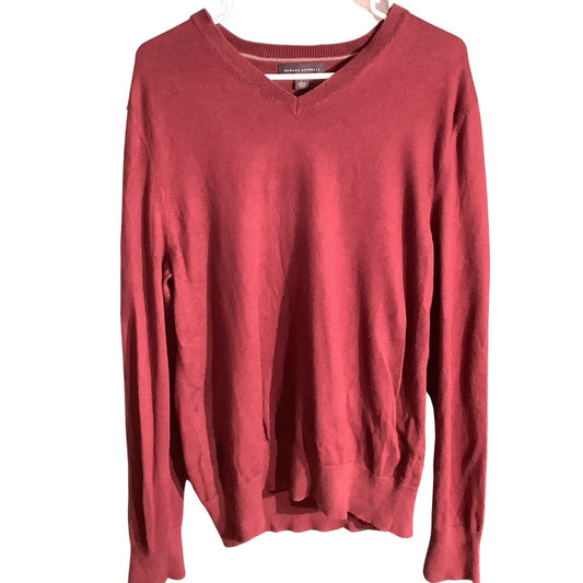 Banana Republic Burgundy Sweater Men’s Size L – V-Neck, Lightweight, Silk Blend