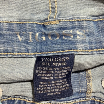 Vigoss Denim Short Overalls Child Size M (9–10) — Casual, Adjustable, Classic