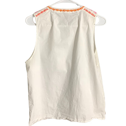 J. Crew Embroidered Sleeveless Top Women’s Size 14 – Boho, Summer, Festival
