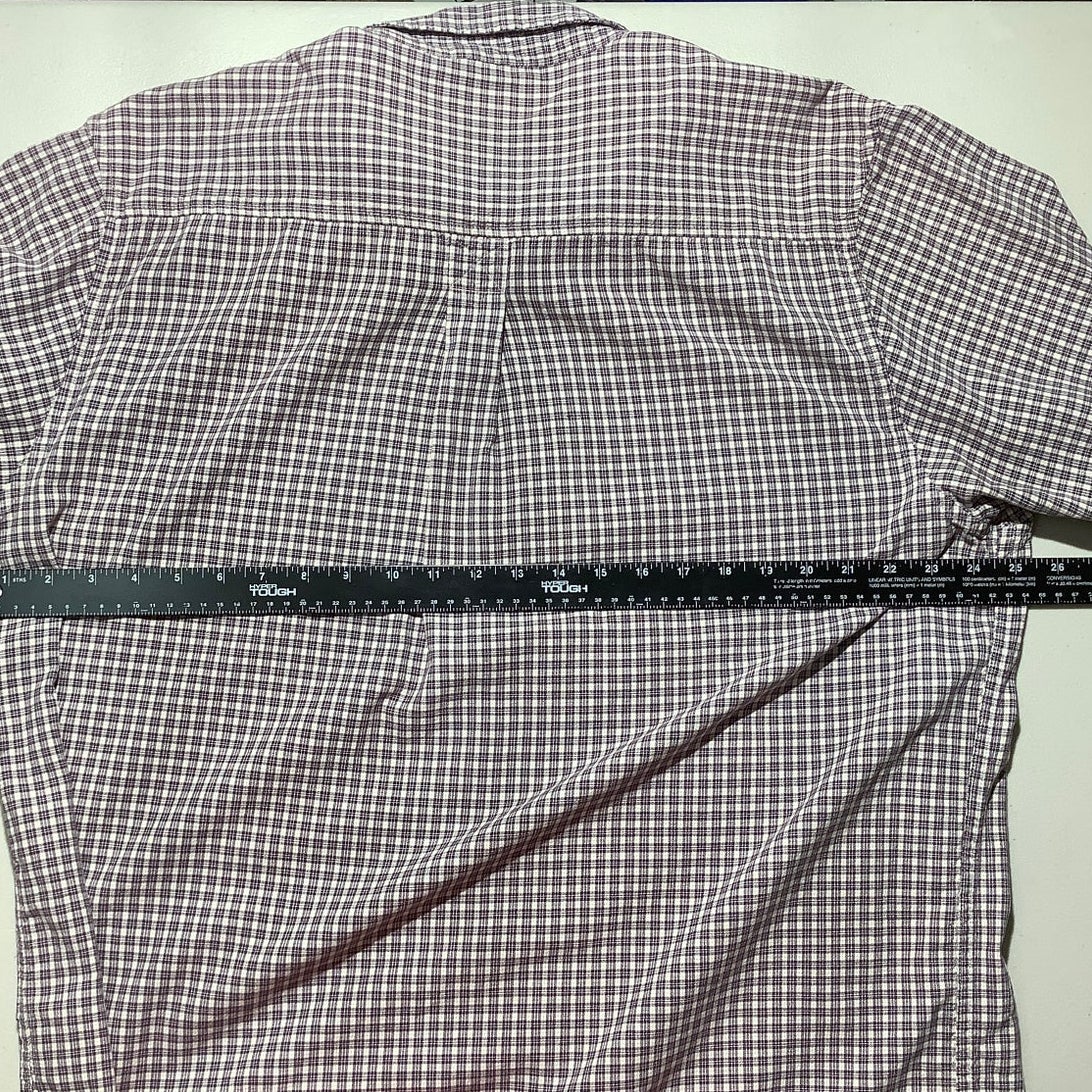 Timberland Men's XL Purple White Checkered Plaid Long Sleeve Button Down