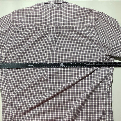 Timberland Men's XL Purple White Checkered Plaid Long Sleeve Button Down