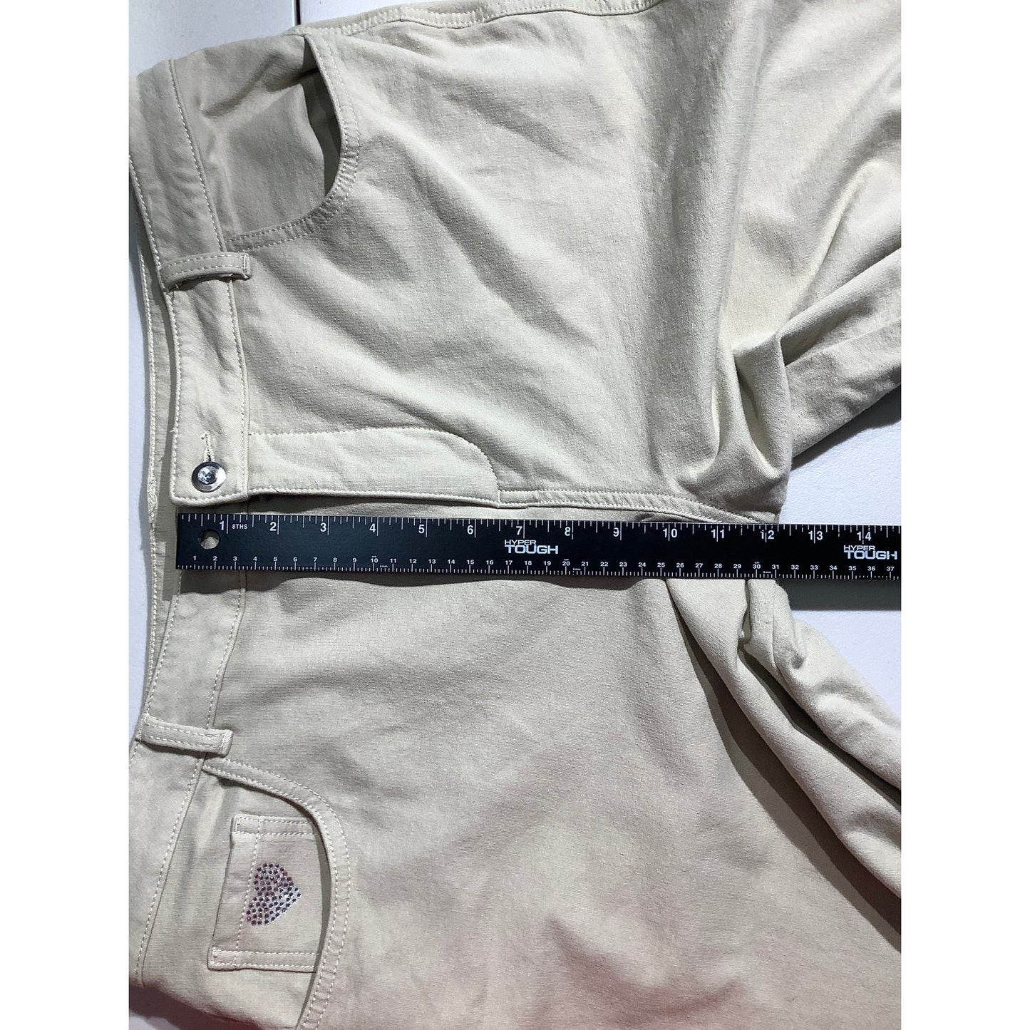 Quaker Factory Women’s Pants Size 18W — Light Khaki, Wide Leg, Dream Jeannes