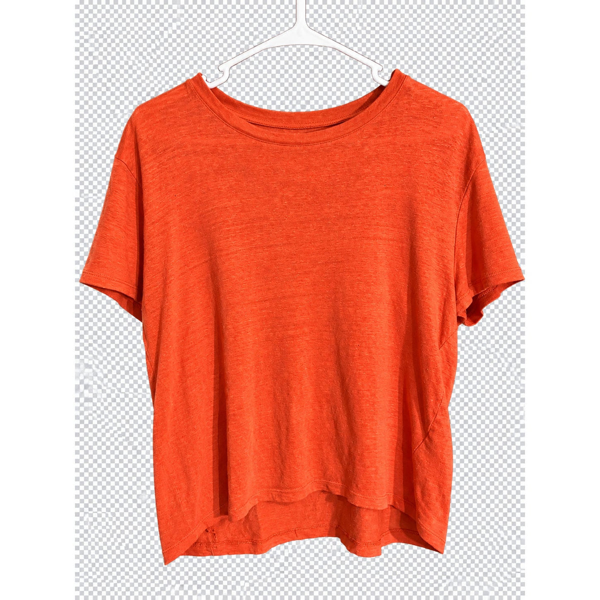 J.Crew Women's M Burnt Orange 100% Linen Relaxed Crewneck T-Shirt