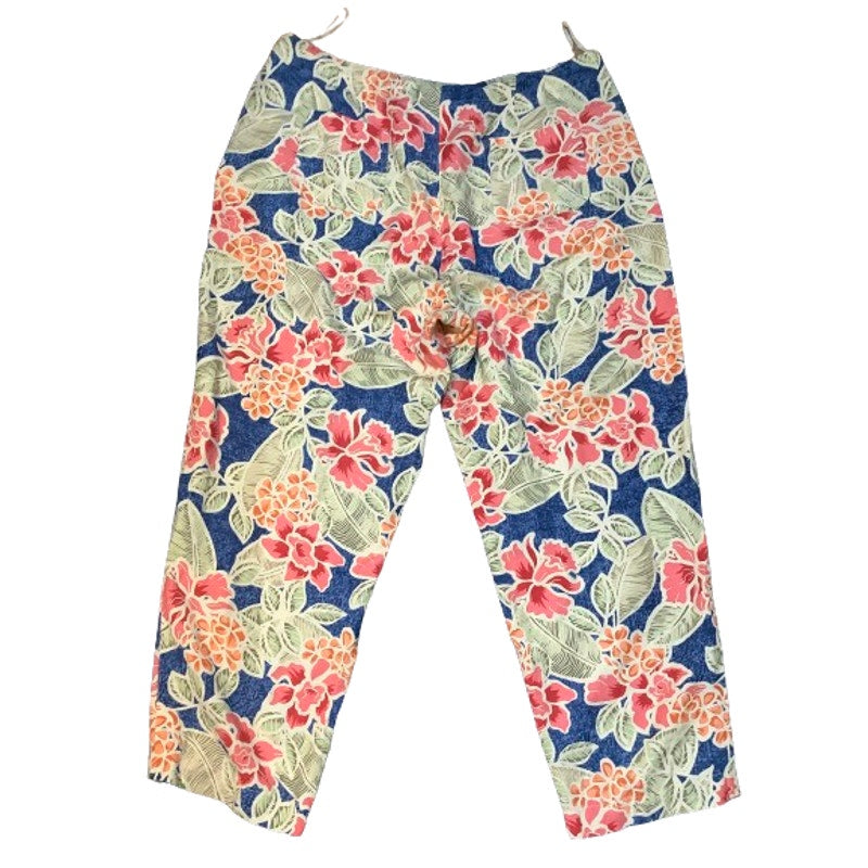 Talbots Petites Floral Linen Blend Pants - Size 16 - Tropical, Vibrant, Relaxed