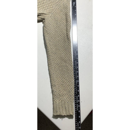 Bob Timberlake Men's M Beige Vintage Wool Blend Heavy Knit Henley