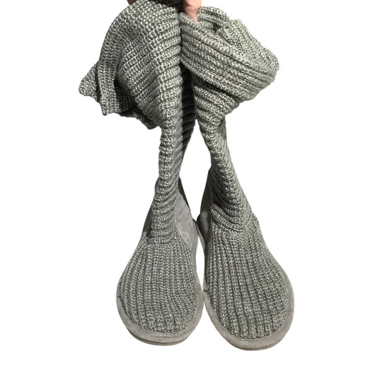 Bearpaw Knit Tall Boots Women’s Size 10 – Olive Green, Cozy, Foldable Shaft