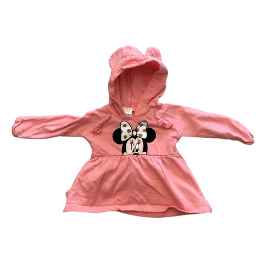 Disney Minnie Mouse Hooded Dress  Size 3/6M - Cute, Playful, Cozy