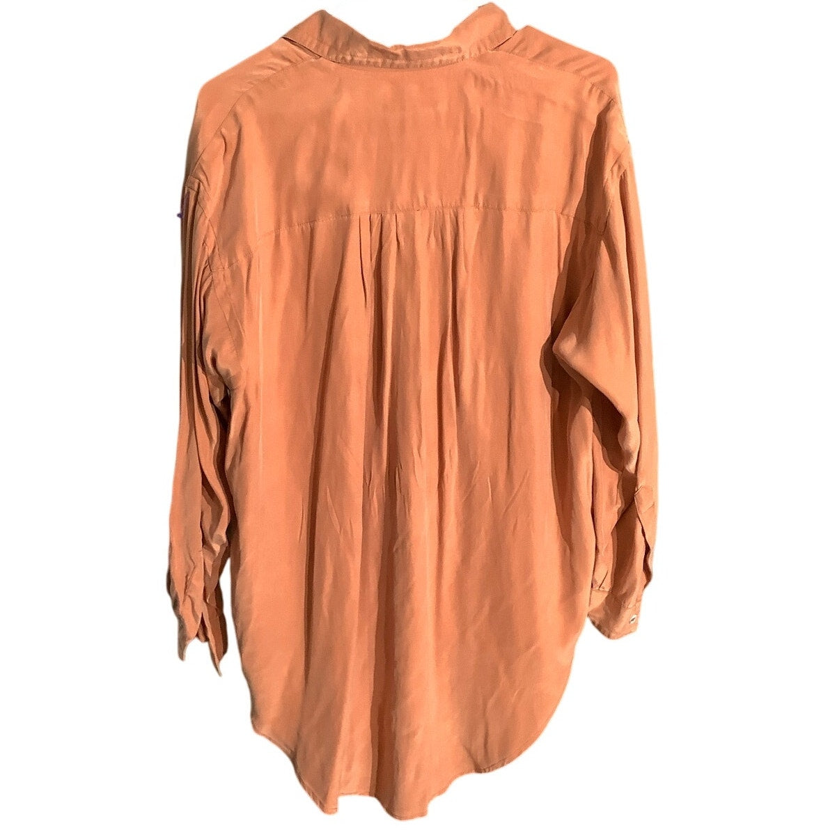 Carole Little 100% Silk Blouse Women’s 6 – Burnt Orange, Collared, Long Sleeve