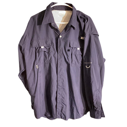 Columbia PFG Men Omni-Shade Shirt Navy Blue Size XL – Outdoors, Utility, Sporty