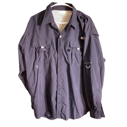 Columbia PFG Men Omni-Shade Shirt Navy Blue Size XL – Outdoors, Utility, Sporty