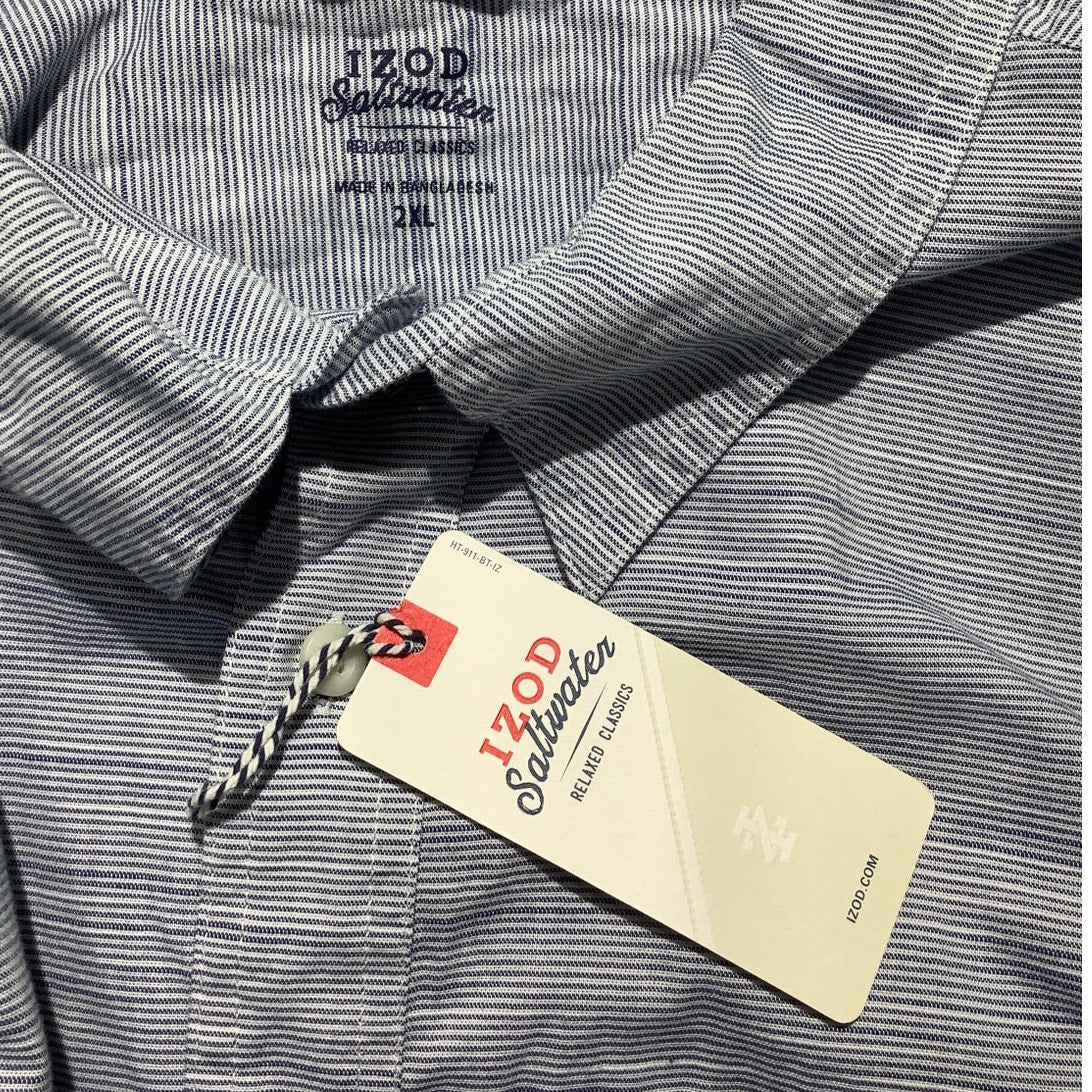 IZOD Men’s Light Blue Saltwater Fishing Shirt 2XL – Relaxed, Classic, Outdoor