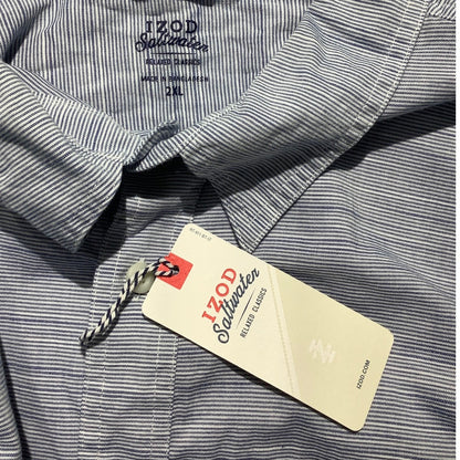 IZOD Men’s Light Blue Saltwater Fishing Shirt 2XL – Relaxed, Classic, Outdoor
