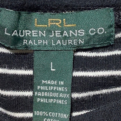 Ralph Lauren Long Sleeve Crew Neck Top Women’s Size L — Classic, Casual, Cotton