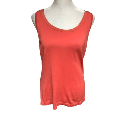 Talbots Coral Sleeveless Top M Scoop Neck Layering Professional Office Siren