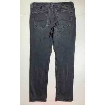 Hollister Men's 33x32 Black Slim Straight Jeans Distressed Tear