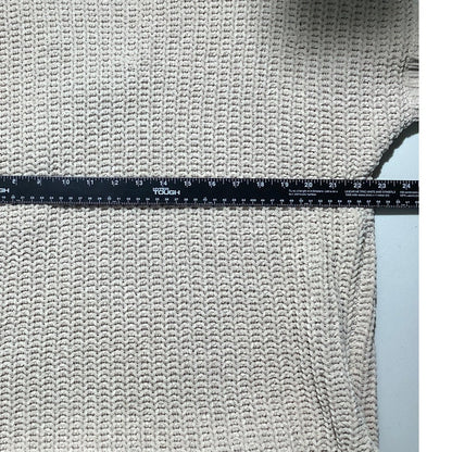 POL Light Tan V-Neck Knit Pullover Women’s Size S/M — Boho, Casual, Oversized