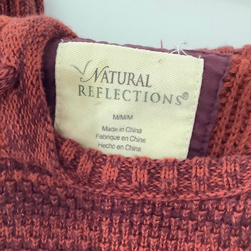 Natural Reflections Orange & Purple Hoodie Sweater M - Boho, Cozy, Patchwork