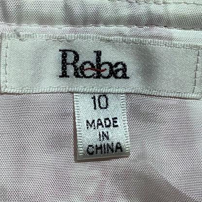 Reba Pink White Tweed Skirt Women’s Size 10 — Silk Blend, Ruffle Hem, Feminine
