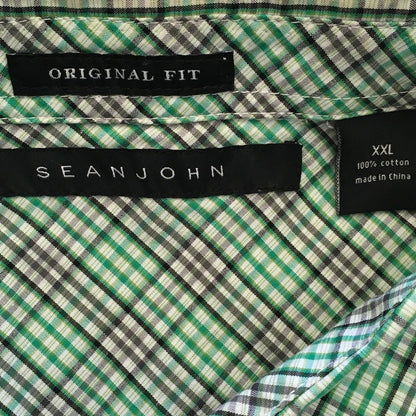 Sean John Plaid Button-Up Shirt Size XXL- Classic, Preppy, Business Casual