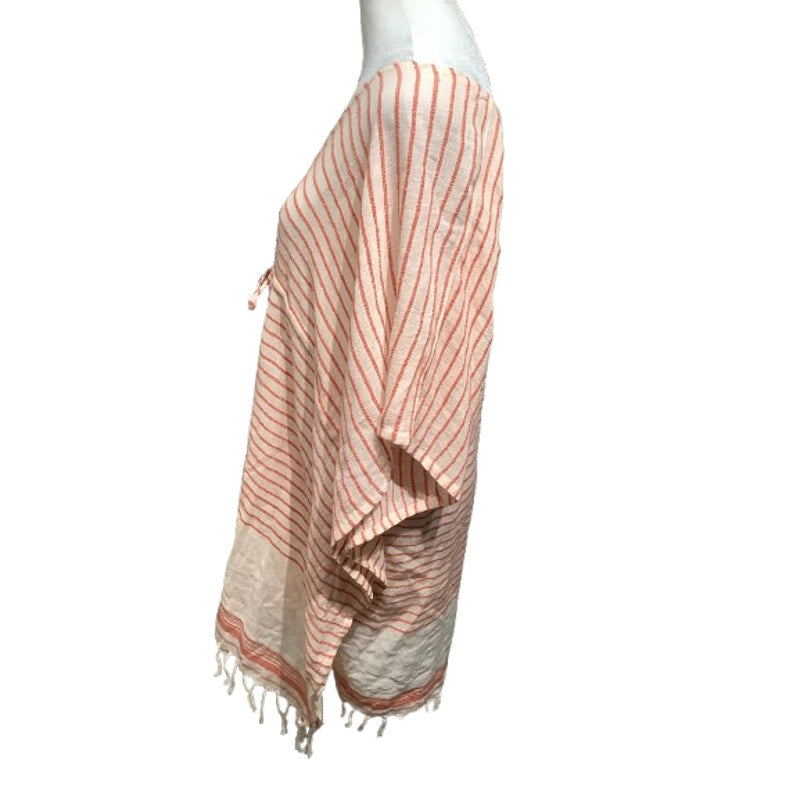 World Market Reddish-Pink Striped Cover-Up, One Size  Boho, Beachwear, Casual