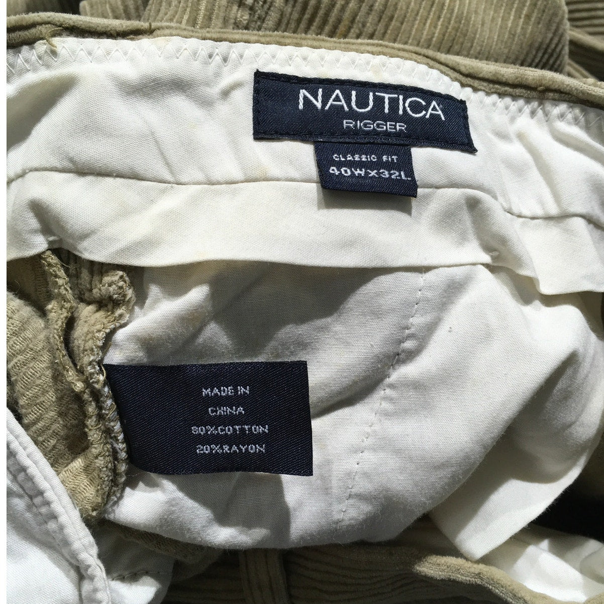 Nautica Rigger Mne's Corduroy Pants 40W x 32L - Vintage, Preppy, Classic