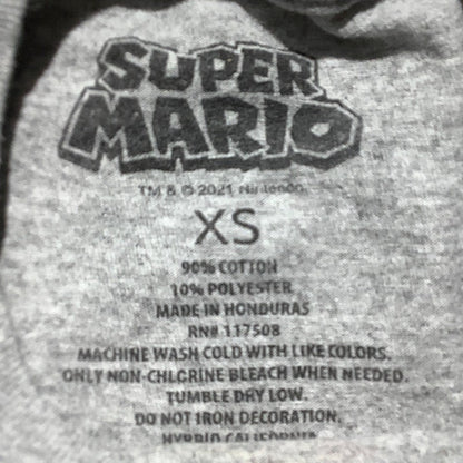 Super Mario Bros Light Gray Graphic T-Shirt Kids Size XS — Gaming, Graphic, Fun