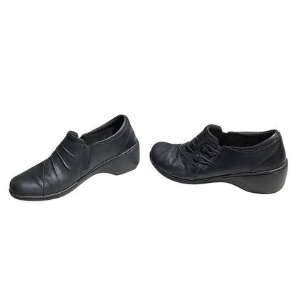 Clarks  Leather Slip-On Shoes Women’s 10 — Comfort, Casual, Button Accent