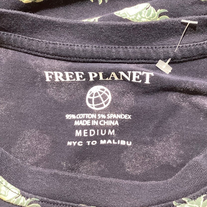 Free Planet Pineapple Graphic T-Shirt Men Medium — Tropical, Casual, Streetwear