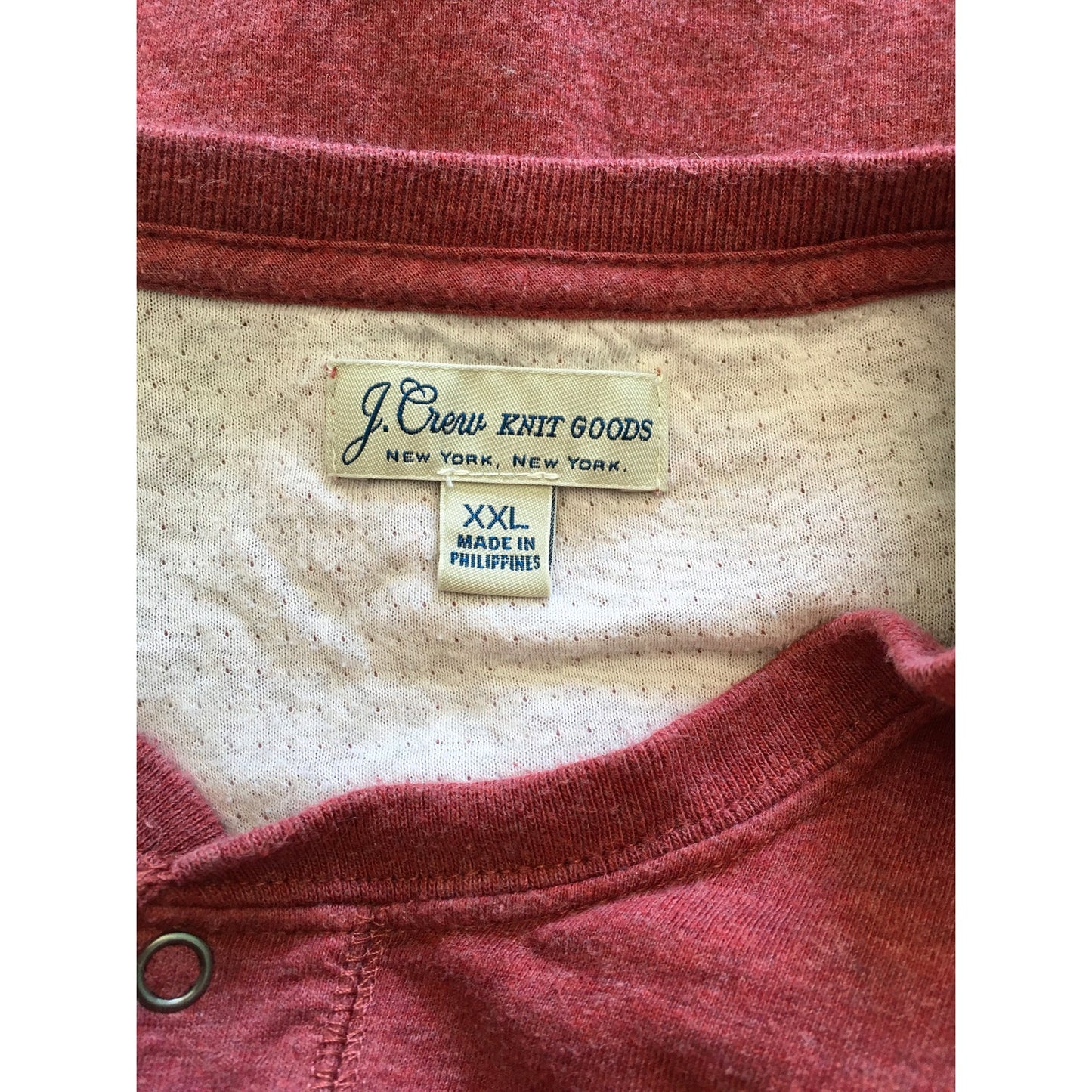 J.Crew Light Red Knit Henley Shirt Size XXL - Casual, Cozy, Minimalist