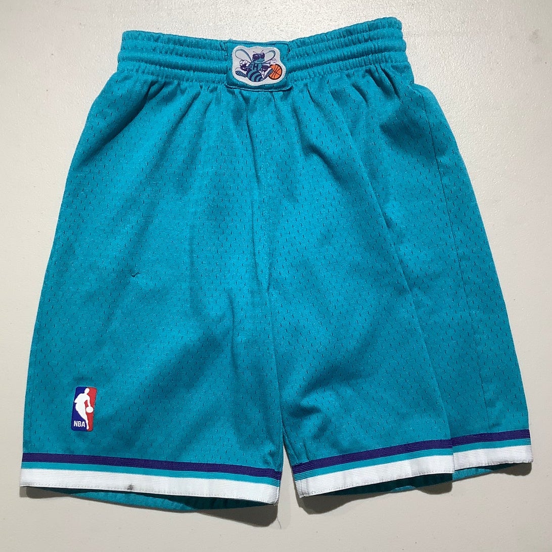 Mitchell & Ness Youth M 10-12 Charlotte Hornets Teal NBA Basketball Shorts
