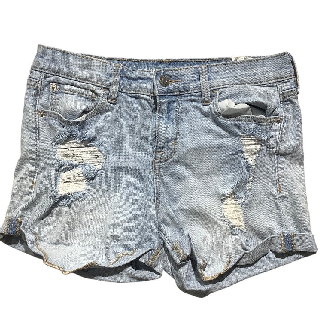 Old Navy Light Wash Denim Shorts Women’s 6 – Boyfriend, Distressed, Rolled Hem