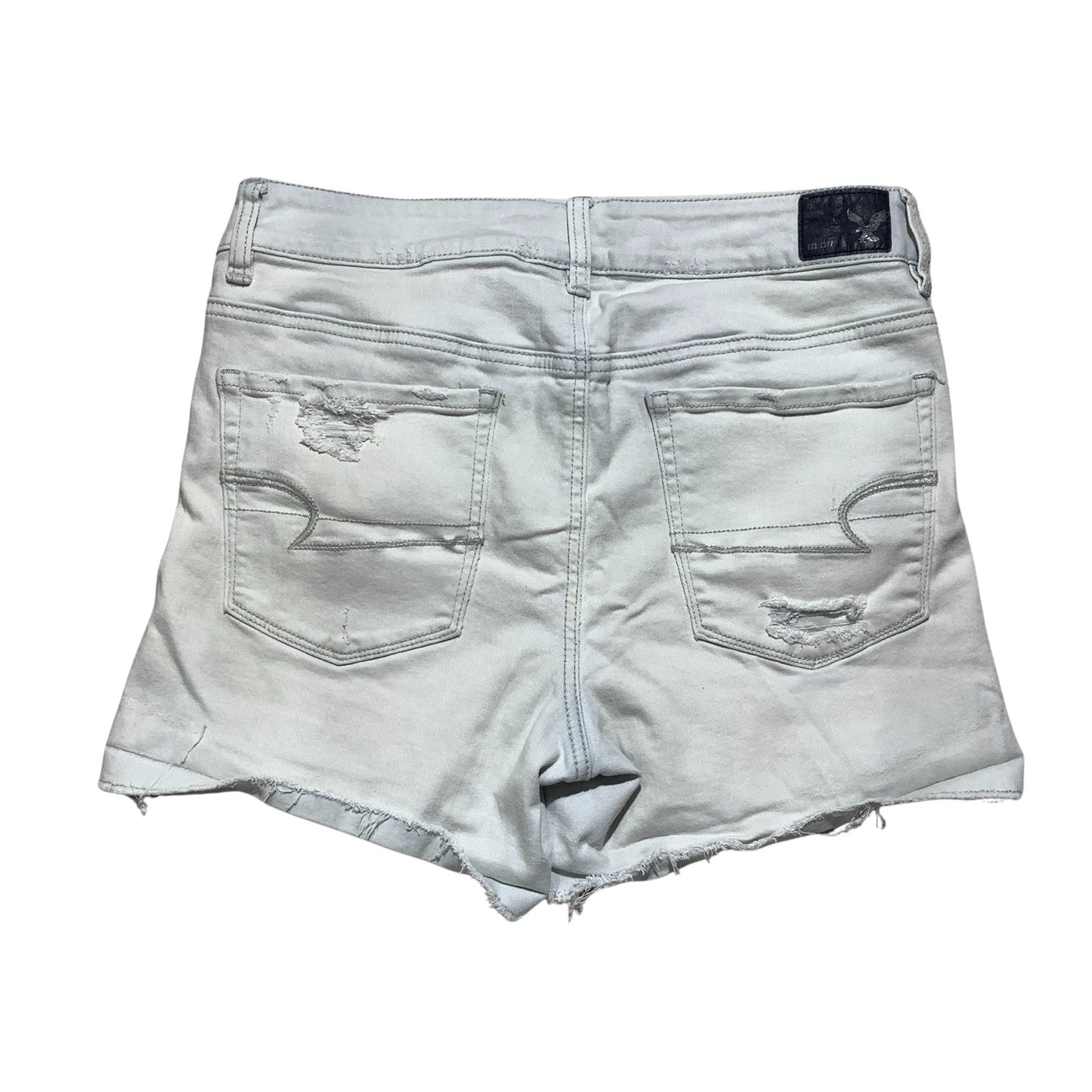 American Eagle Denim Shorts Women’s Size 12 — Super Stretch, Raw Hem, Casual
