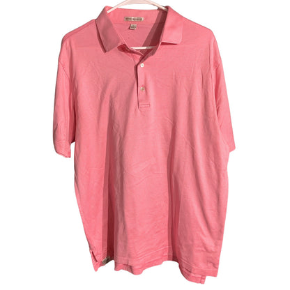 Peter Millar Men’s Large Pink 100% Cotton Golf Polo — Preppy, Classic, Golf
