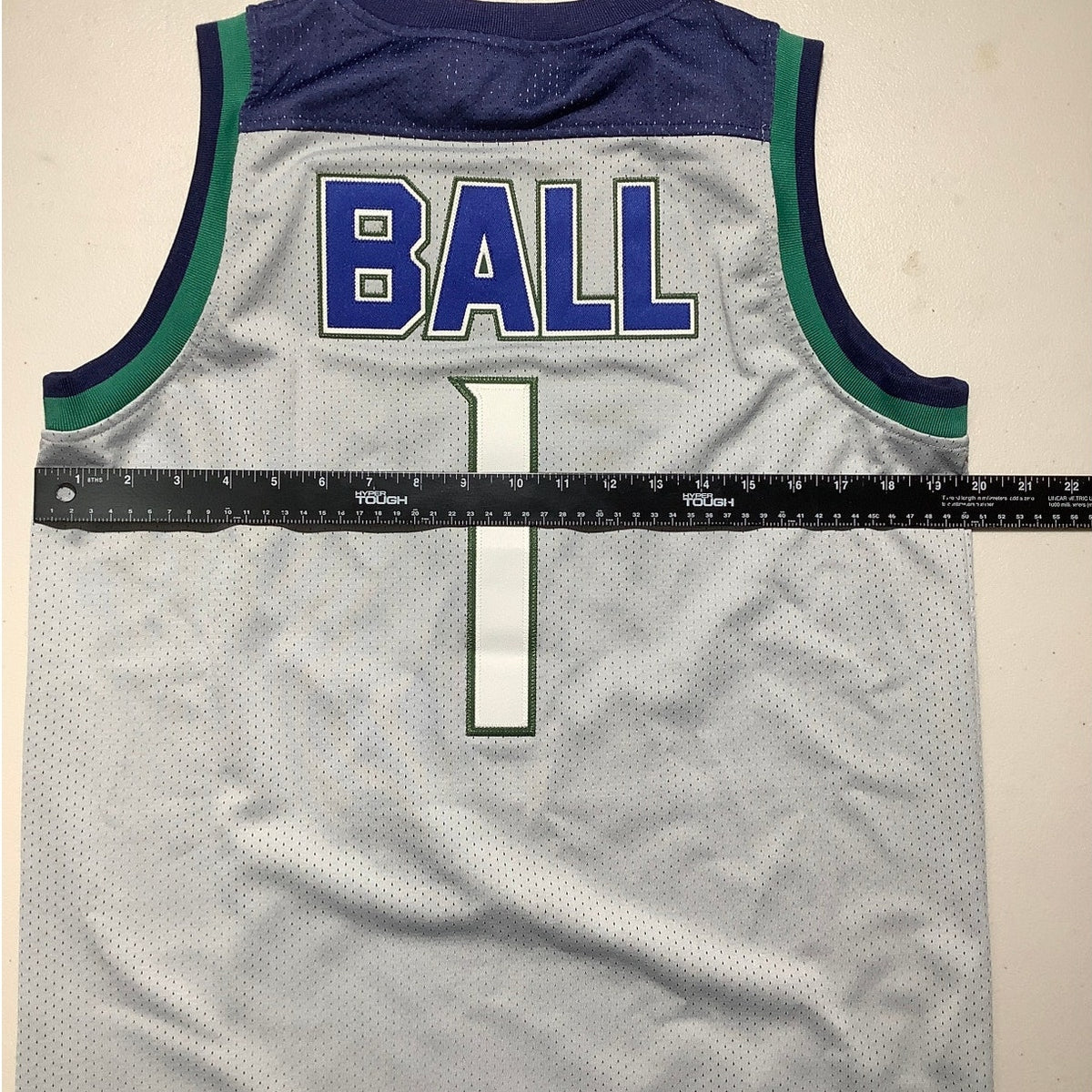 Highlights LaMelo Ball Chino Hills Men's XS Basketball Jersey Gray Blue Green