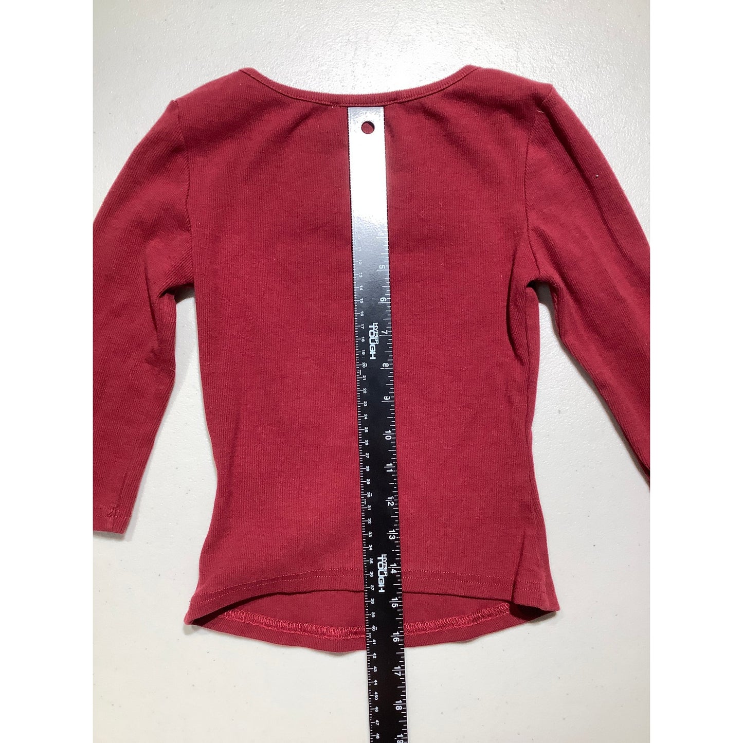 Princess Polly Kids Red Knit Long Sleeve Top Size 2 — Minimal, Casual, Classic