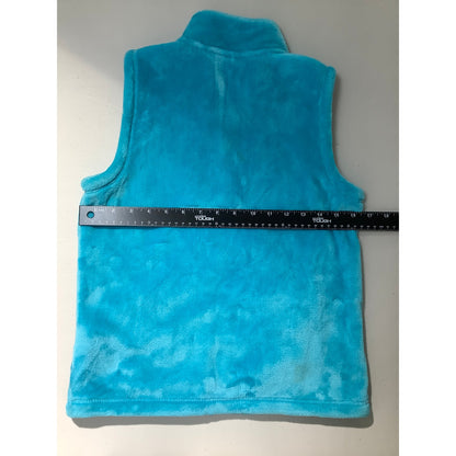 Lands’ End Fleece Vest, Teal, Kids LG 10–12 — Cozy, Full Zip, Comfy